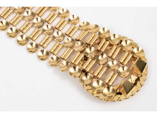 Pair Of Fabulous Vintage 1970's Gold Tone Metal Link Belts