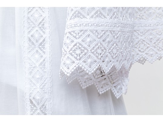 Charo Ruiz, Ibiza, Lovely White Cotton Lace Edged Maxi Dress, Size M