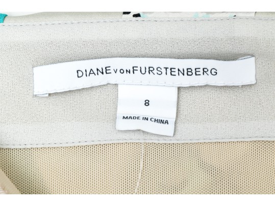 Diane Von Furstenburg Fun Vertical Striped Strapless Silk Baby Doll Style Dress, Size 8
