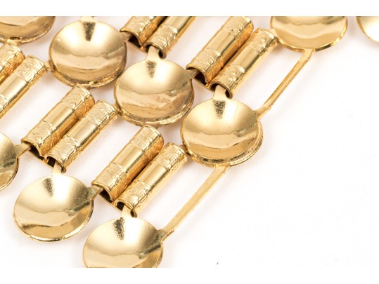 Pair Of Fabulous Vintage 1970's Gold Tone Metal Link Belts