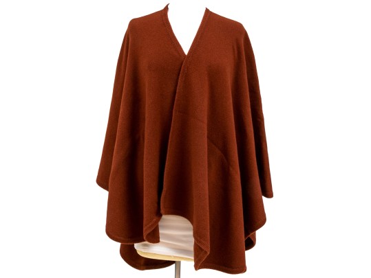 N.Peal Striking Rust 100% Cashmere Wrap, OSFA