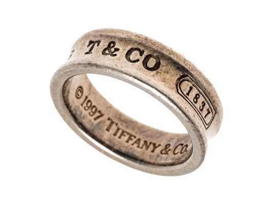 Tiffany & Co. Sterling Silver Classic 1837 Motif Band Ring, Size 8