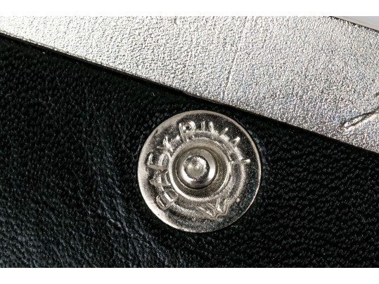 Judith Leiber Handsome Black Lizard Mini Purse/key Chain