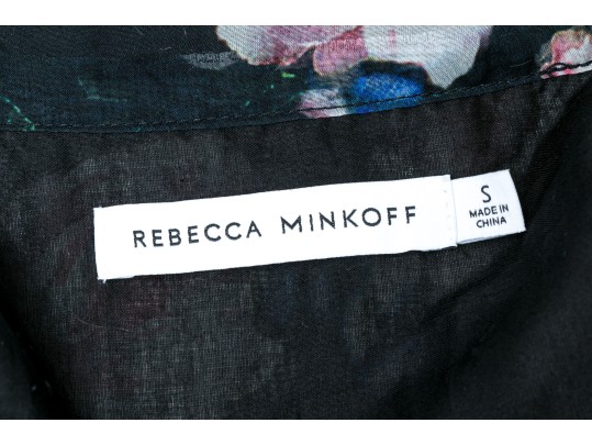 Rebecca Minkoff Breezy Short Sleeve Black Floral Mini Dress, Size Small