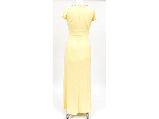 Modelo Giulietta Fabulous Short Sleeve Bedazzled Yellow Maxi Dress, Size 44