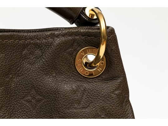 Louis Vuitton Beautiful Brown Taupe Embossed Leather Hobo Bag