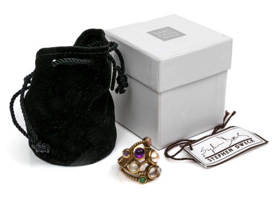 Artistic Stephen Dweck Quartz And Amethyst Ring, Size 7