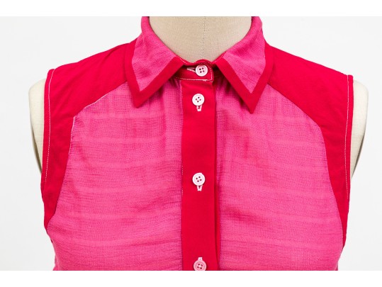 Veronica Beard Pretty Dark Pink Cotton And Silk Sleeveless Blouse,  Size 0