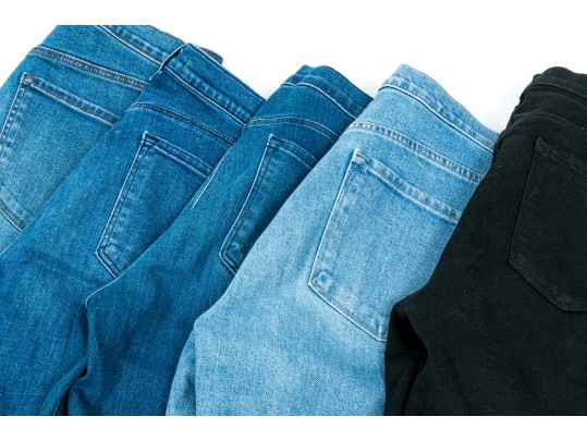 Lot Five Assorted J Brand Blue And Black Jeans, Size 29