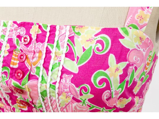 Lilly Pulitzer Fun Hot Pink Floral Tank Dress, Size 4