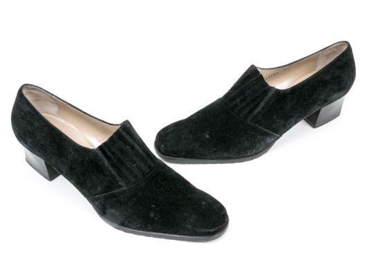 Salvatore Ferragamo Handsome Black Suede Loafer, Size 10B