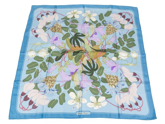 Hermès Paris Beautiful Vintage 'Flora Graeca' Silk Scarf By Niki Goulandris