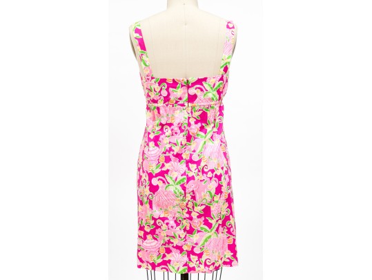 Lilly Pulitzer Fun Hot Pink Floral Tank Dress, Size 4