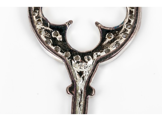 Sterling And Zirconia Key Pendant Necklace