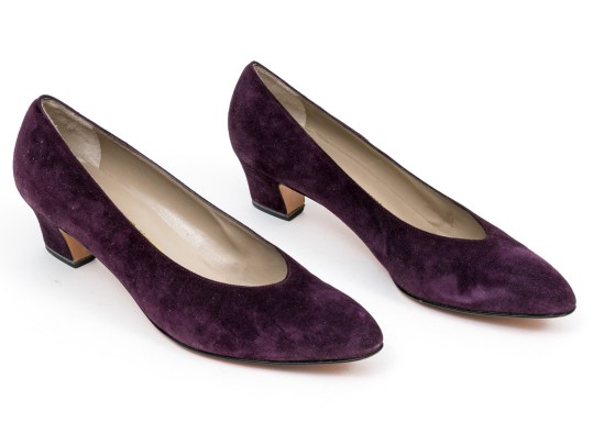 Salvatore Ferragamo Striking Purple Suede Pumps, Size 10B