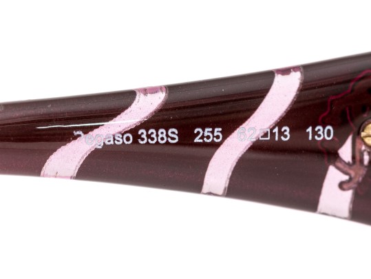 Roberto Cavalli Striking Burgundy Patterned Arm Acrylic Oversized Sunglasses