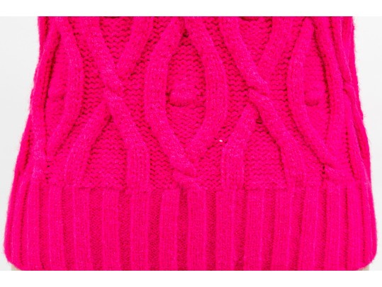 Robertson Rodeo Hot Pink Cable Knit Cap Sleeve Sweater, Size Medium