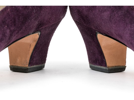 Salvatore Ferragamo Striking Purple Suede Pumps, Size 10B