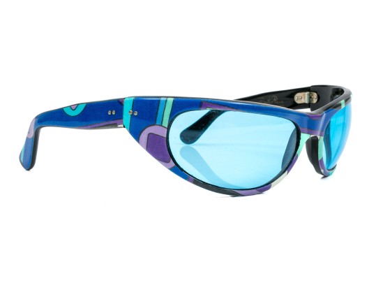 Emilio Pucci Handsome Blue, Green And Purple Acrylic Framed Sunglasses