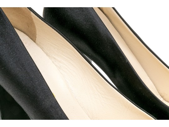 Prada Chic Black Satin Pumps, Size 37 1/2