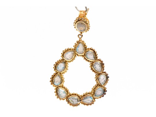 Stunning Sterling And Labradorite Pendant Earrings