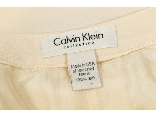 Calvin Klein/Bergdorf Goodman Beautiful Ivory Silk Pants,  Size 12