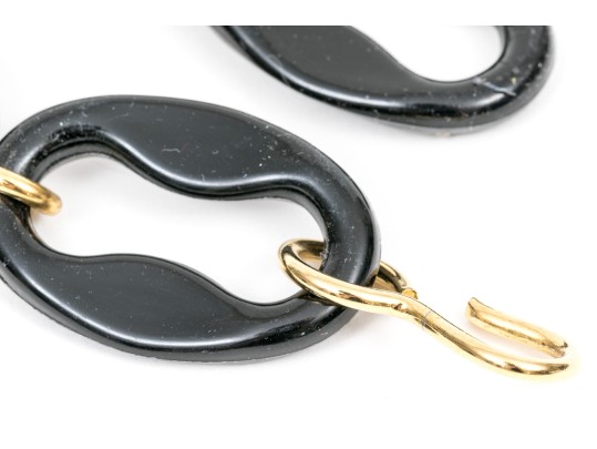 Pair Of Chic Vintage 70's Gucci Style Metal And Acrylic Link Belts