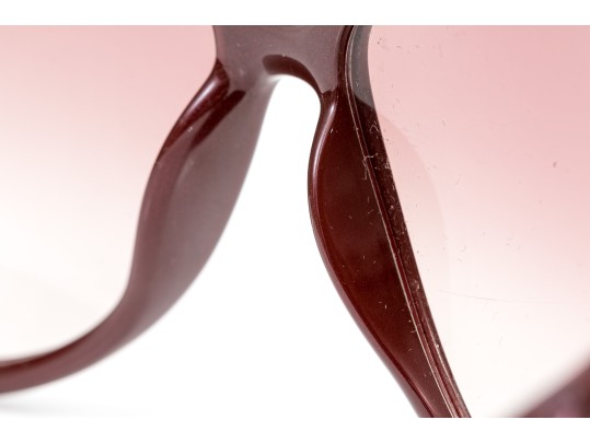 Roberto Cavalli Striking Burgundy Patterned Arm Acrylic Oversized Sunglasses
