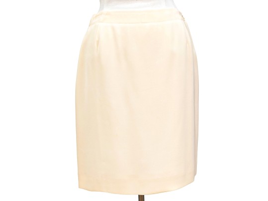 Calvin Klein/Bergdorf Goodman Beautiful Ivory Silk Skirt,  Size 10