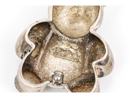 Tiffany & Co. Sterling And 18K Charming Teddy Bear Brooch