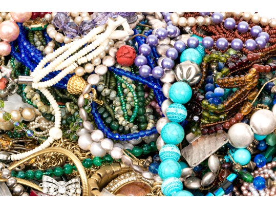 Very Large Lot Of Assorted Costume Jewelry Beaded Necklaces And Costume Jewelry