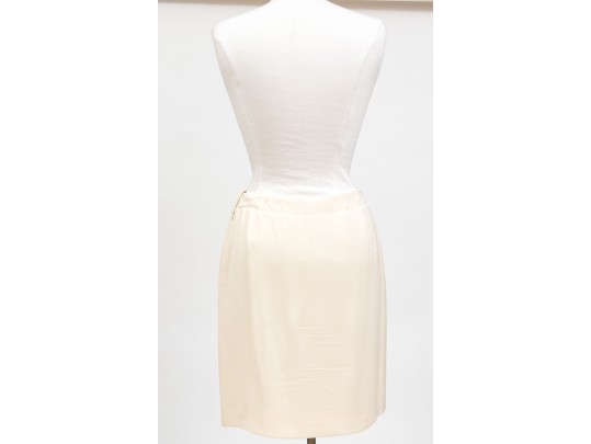 Calvin Klein/Bergdorf Goodman Beautiful Ivory Silk Skirt,  Size 10