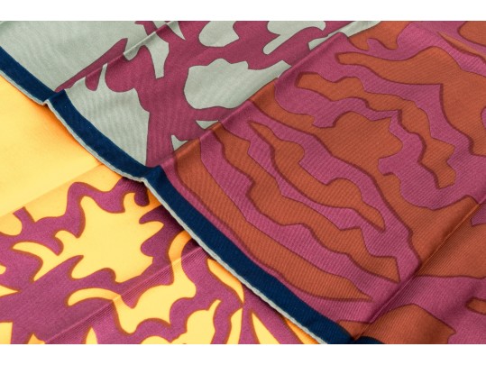 Lanvin Spectacular 70's Vintage Patterned Silk Scarf
