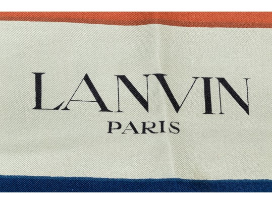 Lanvin Spectacular 70's Vintage Patterned Silk Scarf