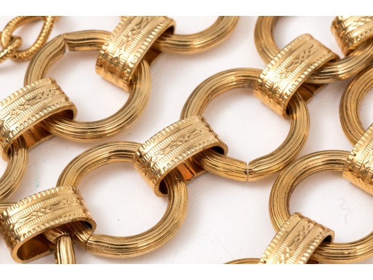 Spectacular Vintage 1970's Wide Cascading Metal Link Belt