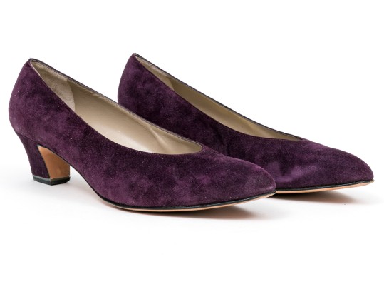 Salvatore Ferragamo Striking Purple Suede Pumps, Size 10B