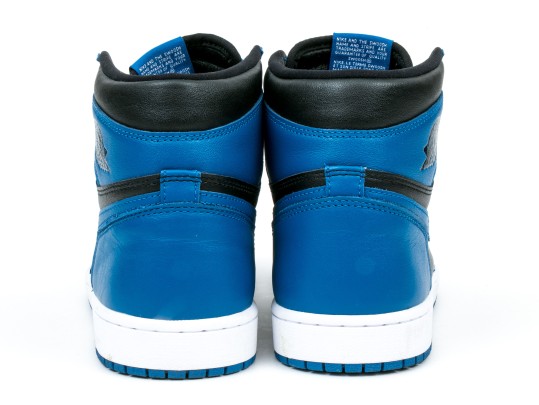 Nike Chic Leather High Top Air Jordans, Black, Blue, White, Size 11