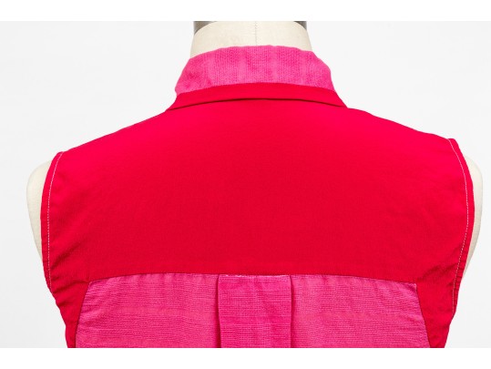 Veronica Beard Pretty Dark Pink Cotton And Silk Sleeveless Blouse,  Size 0