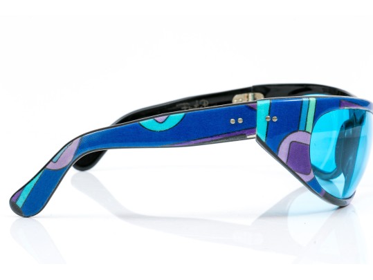 Emilio Pucci Handsome Blue, Green And Purple Acrylic Framed Sunglasses