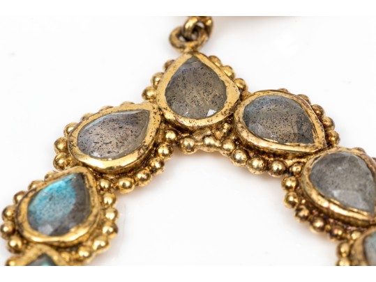 Stunning Sterling And Labradorite Pendant Earrings