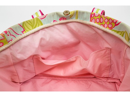 Lilly Pulitzer Cotton And Canvas Pink, Green And Blue Baby Bag