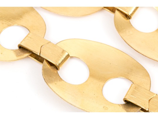 Pair Of Chic Vintage 70's Gucci Style Metal And Acrylic Link Belts