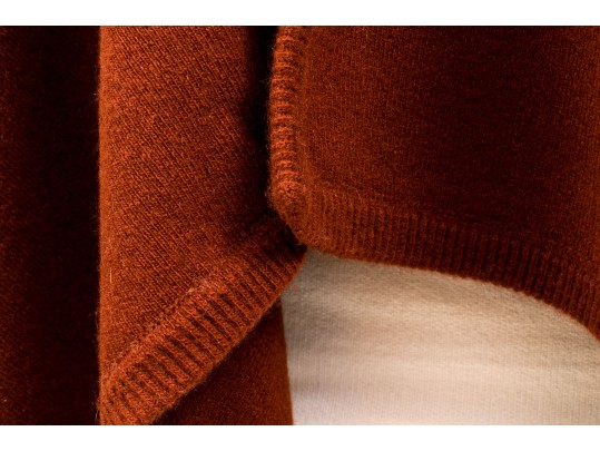 N.Peal Striking Rust 100% Cashmere Wrap, OSFA
