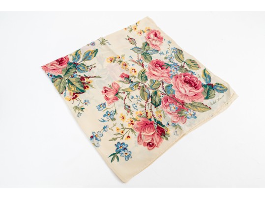 Ralph Lauren Lot Of Assorted Pastel Floral Motif Scarves