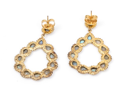 Stunning Sterling And Labradorite Pendant Earrings