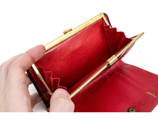 Gucci Vintage Saffiano Leather Wallet With Change Purse
