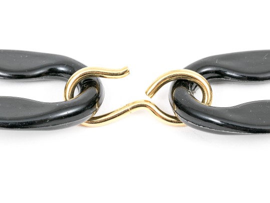 Pair Of Chic Vintage 70's Gucci Style Metal And Acrylic Link Belts