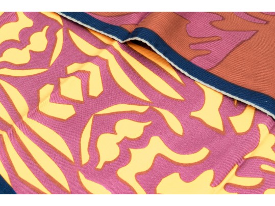 Lanvin Spectacular 70's Vintage Patterned Silk Scarf
