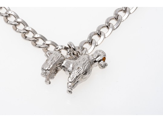 Sterling Silver Fun Poodle Motif Charm Bracelet