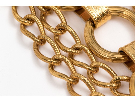 Spectacular Vintage 1970's Wide Cascading Metal Link Belt